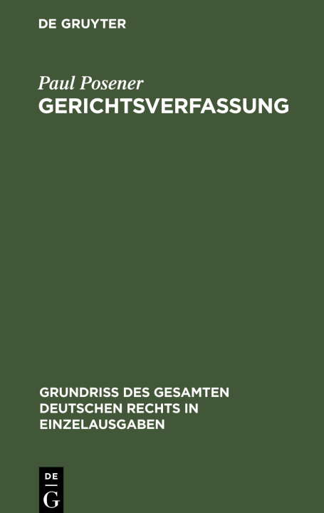 Book Gerichtsverfassung Paul Posener
