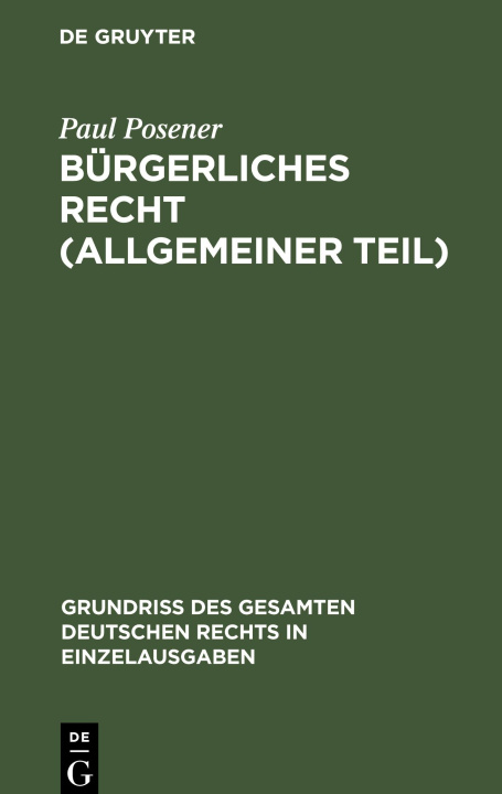 Kniha Bürgerliches Recht (Allgemeiner Teil) 