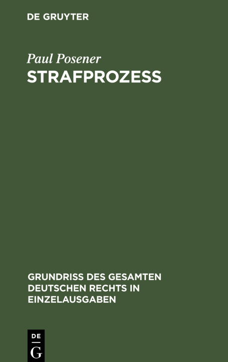 Book Strafprozeß Paul Posener