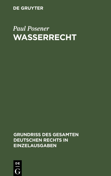 Kniha Wasserrecht 