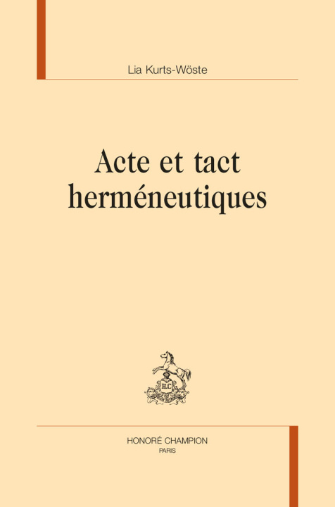 Carte Acte et tact herméneutiques Kurts-Woste