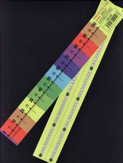 Книга Číselná osa 0-100 (popisovatelná, lamino 30 x 4 cm, rubová strana čísla 1-100) 