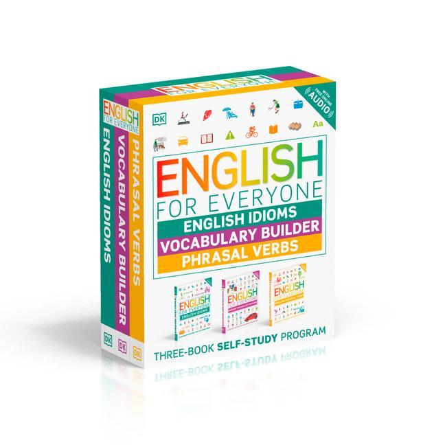 Knjiga English for Everyone English Idioms, Vocabulary Builder, Phrasal Verbs 3 Book Box Set 