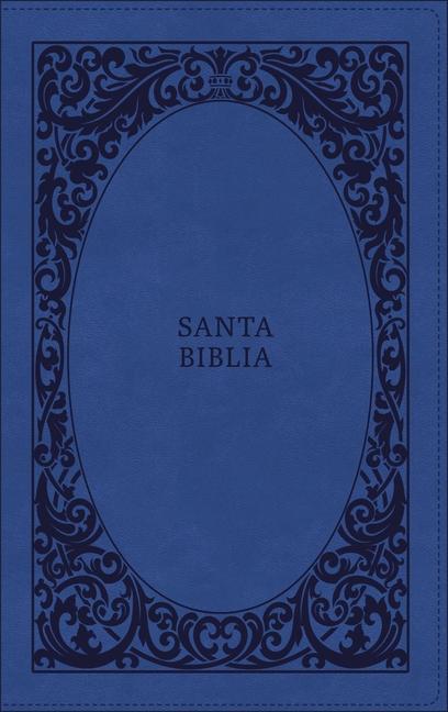 Kniha Biblia Reina-Valera 1960, Tierra Santa, Ultrafina Letra Grande, Leathersoft, Azul, Con Cierre Rvr 1960- Reina Valera 1960