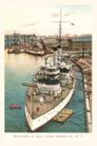 Kniha Vintage Journal Battleship in Navy Yard, Brooklyn, New York City 