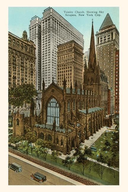 Carte Vintage Journal Trinity Church, Skyscrapers, New York City 