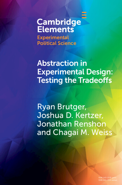 Knjiga Abstraction in Experimental Design Ryan Brutger