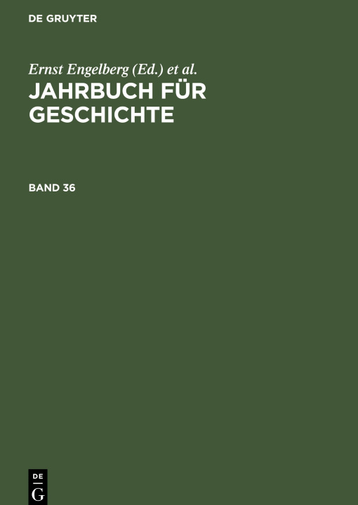 Buch Jahrbuch für Geschichte, Band 36, Jahrbuch für Geschichte Band 36 Horst Bartel