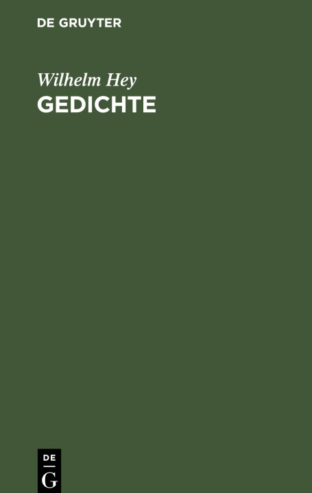 Knjiga Gedichte Wilhelm Hey