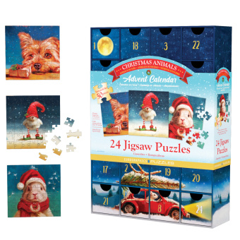 Naptár/Határidőnapló Puzzle Adventkalender - Weihnachtstiere. 1200 Teile 
