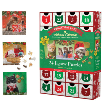 Календар/тефтер Puzzle Adventkalender - Weihnachtskatzen. 1200 Teile 