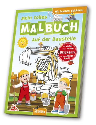 Book Malbuch mit Stickern: Baustelle 