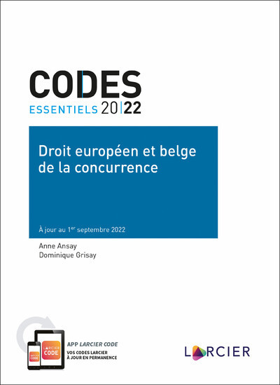 Carte Code essentiel Droit européen et belge de la concurrence - À jour au 1er septembre 2022 