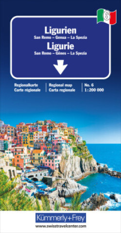 Tlačovina Ligurien Nr. 06 Regionalkarte Italien 1:200 000 Hallwag Kümmerly+Frey AG