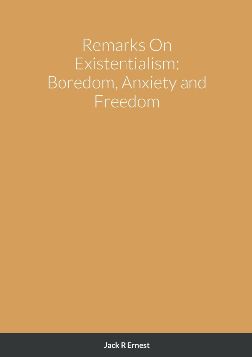 Kniha Remarks On Existentialism Jack R Ernest