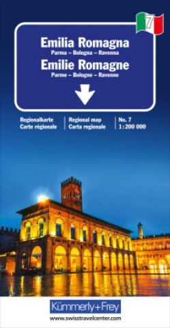 Tlačovina Emilia-Romagna Nr. 07 Regionalkarte Italien 1:200 000 Hallwag Kümmerly+Frey AG