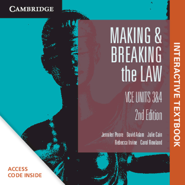 Kniha Cambridge Making and Breaking the Law VCE Units 3&4 Digital (Card) Jennifer Poore
