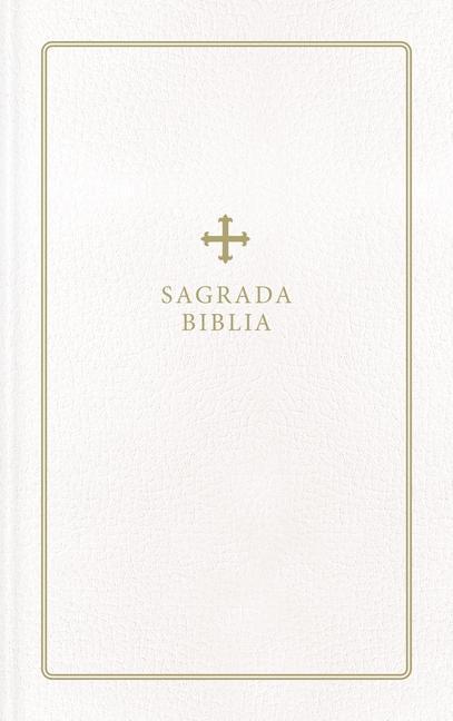 Książka Biblia Católica, Regalos Y Ceremonias, Color Blanca, Cuero Reciclado Biblia de América