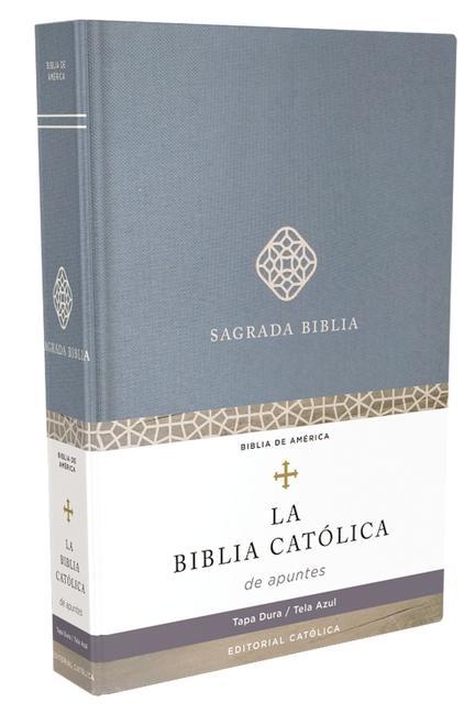 Kniha Biblia Católica de Apuntes, Tapa Dura, Tela, Azul 