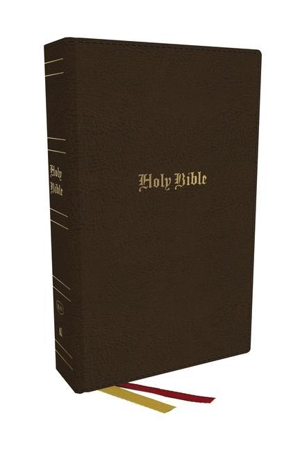 Livre KJV Holy Bible, Super Giant Print Reference Bible, Brown, Bonded Leather, 43,000 Cross References, Red Letter, Comfort Print: King James Version 