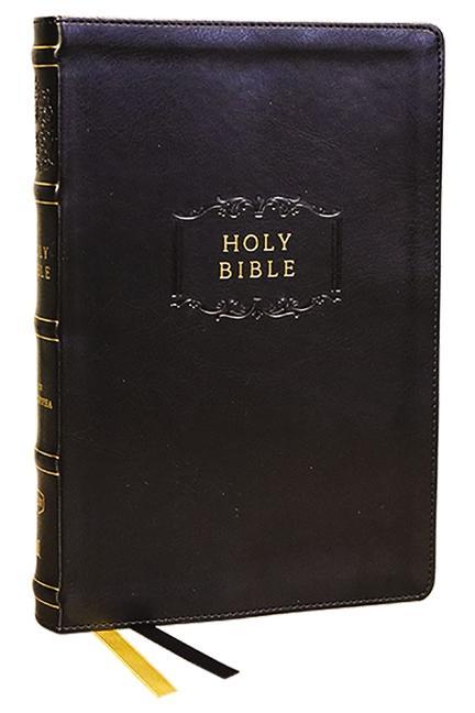 Carte Kjv, Center-Column Reference Bible with Apocrypha, Leathersoft, Black, 73,000 Cross-References, Red Letter, Thumb Indexed, Comfort Print: King James V 