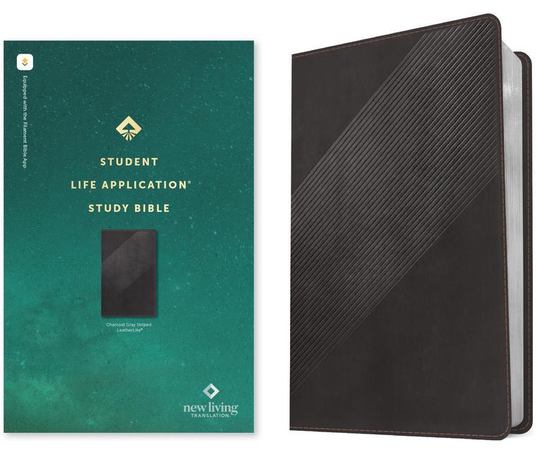 Książka NLT Student Life Application Study Bible, Filament Enabled Edition (Red Letter, Leatherlike, Charcoal Gray Striped) 