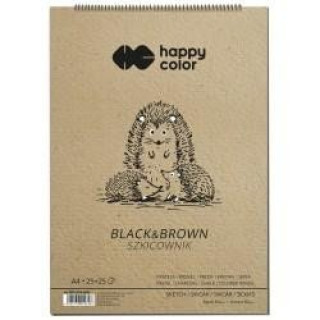 Kniha Happy Color Skicák se spirálou - Black&Brown A4 