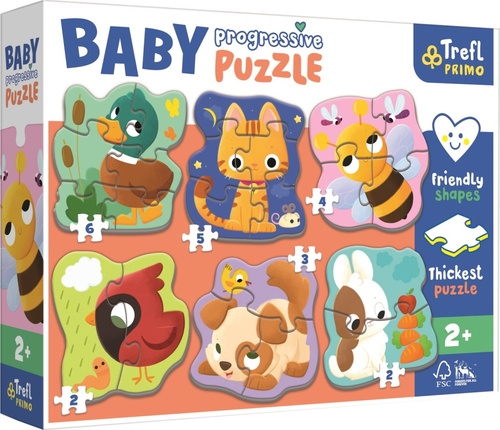 Joc / Jucărie Baby puzzle Zvířátka 6v1 