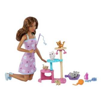 Game/Toy Barbie-Puppe und Kätzchen Kratzbaum Spielset Mattel