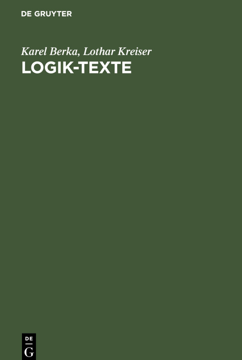 Knjiga Logik-Texte Lothar Kreiser