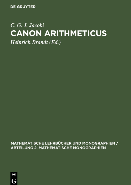Knjiga Canon Arithmeticus Heinrich Brandt