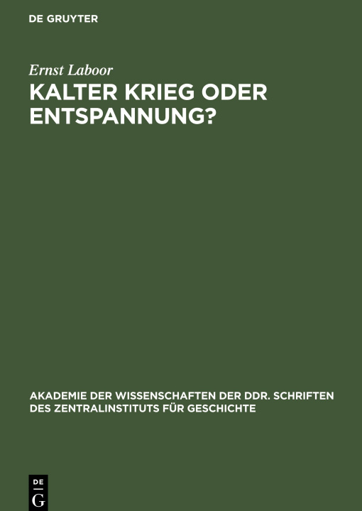 Kniha Kalter Krieg oder Entspannung? 