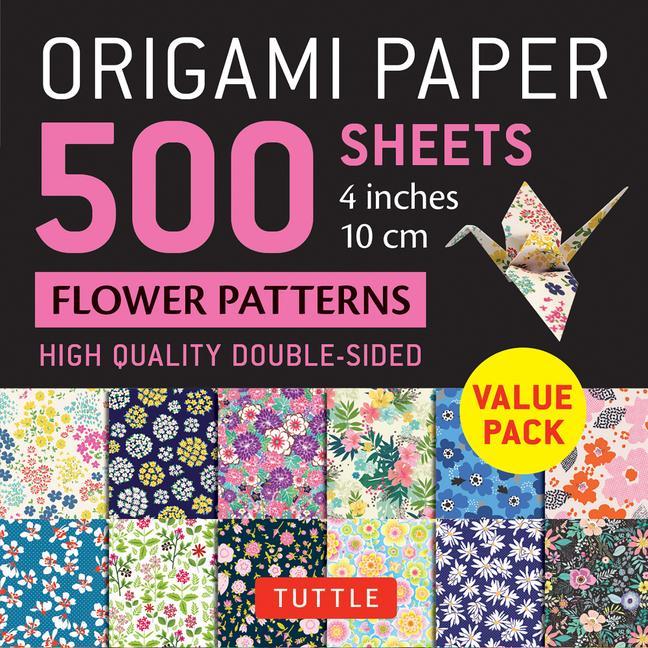 Calendar/Diary Origami Paper 500 sheets Flower Patterns 4" (10 cm) 