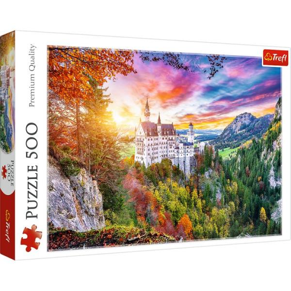 Játék Puzzle Pohled na zámek Neuschwanstein, Německo 500 dílků 