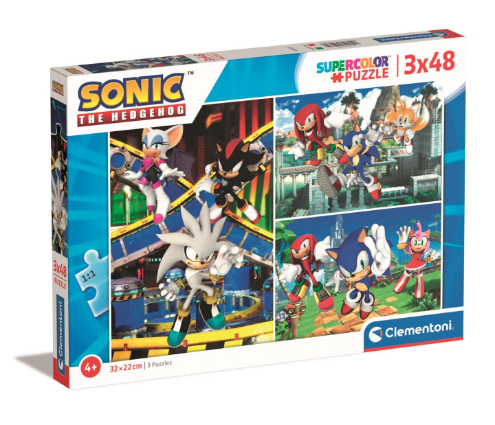 Joc / Jucărie Puzzle 3 x 48 super kolor Sonic 25280 