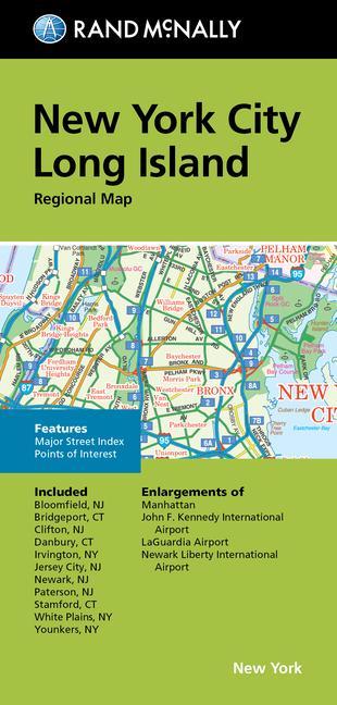 Tiskovina Rand McNally Folded Map: New York City Long Island Regional Map 