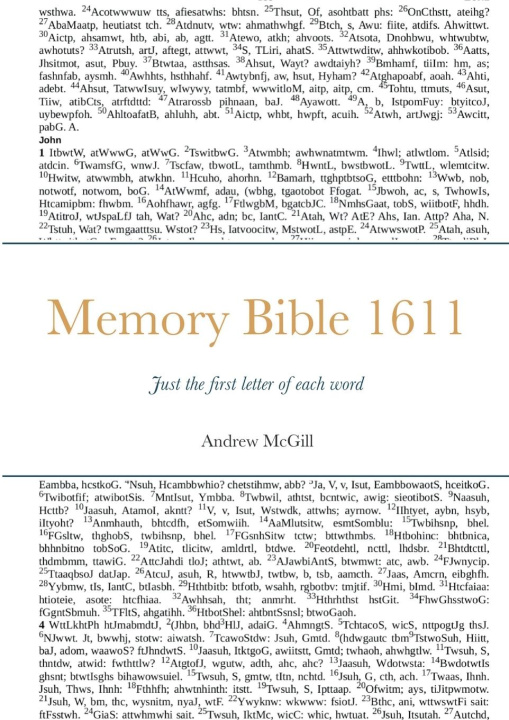 Buch Memory Bible 1611 Andrew McGill