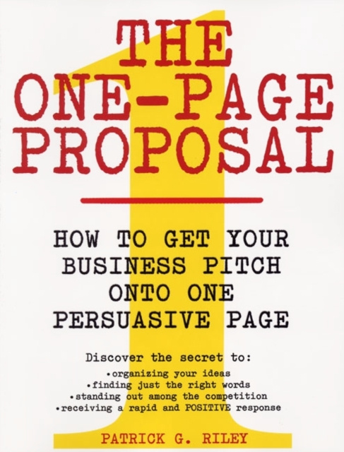 E-kniha One-Page Proposal Patrick G. Riley
