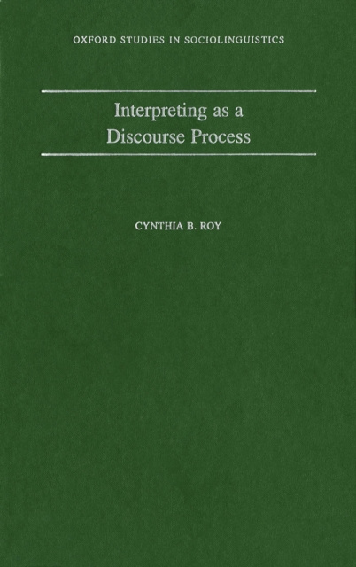 E-knjiga Interpreting As a Discourse Process Cynthia B. Roy