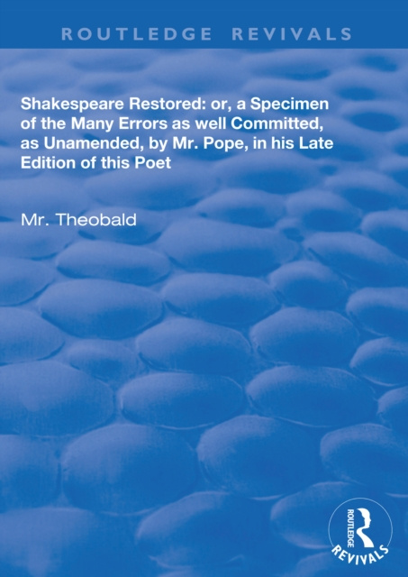 E-knjiga Shakespeare Restored Lewis Theobald