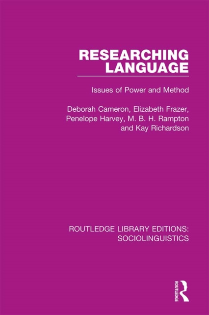 E-Book Researching Language Deborah Cameron