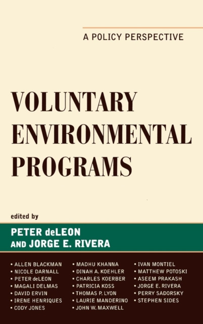 E-book Voluntary Environmental Programs Peter deLeon