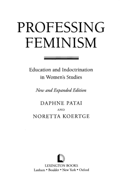 E-book Professing Feminism Daphne Patai