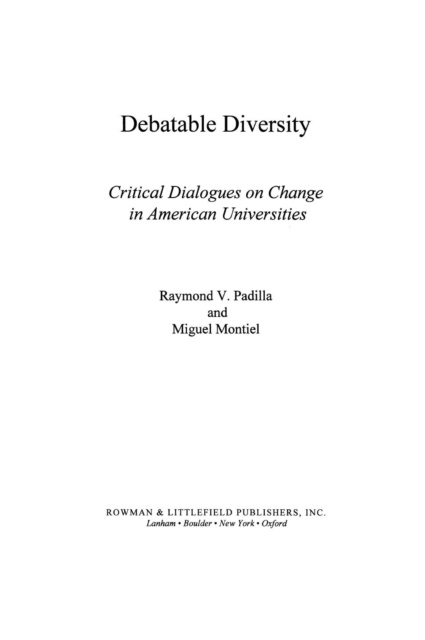 E-knjiga Debatable Diversity Raymond V. Padilla