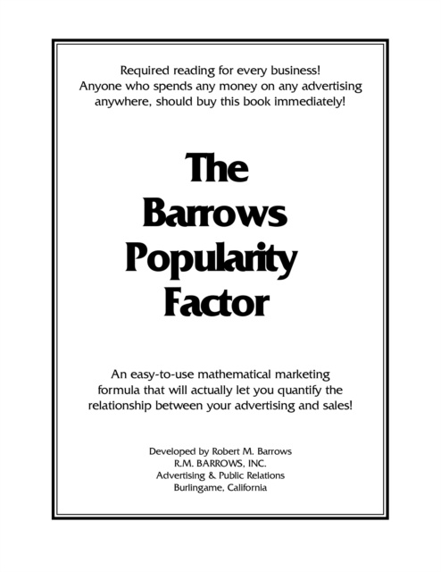 E-knjiga Barrows Popularity Factor Robert M. Barrows