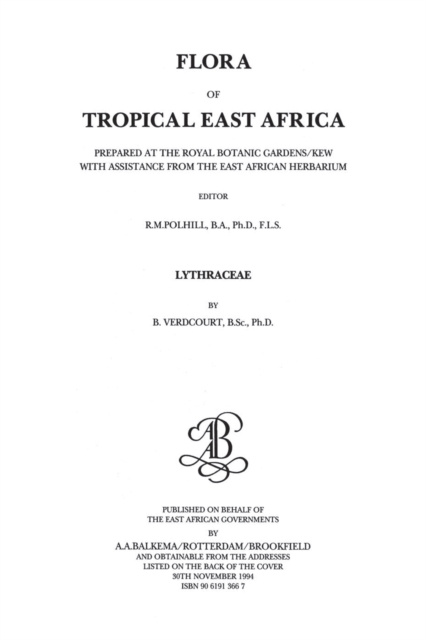 E-kniha Flora of Tropical East Africa - Lythraceae (1994) B. Verdcourt