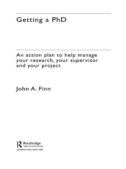 E-book Getting a PhD John Finn