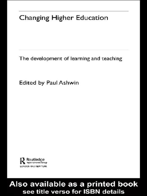 Libro electrónico Changing Higher Education Paul Ashwin