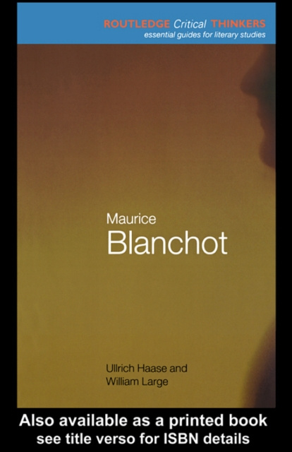 Libro elettronico Maurice Blanchot Ullrich Haase