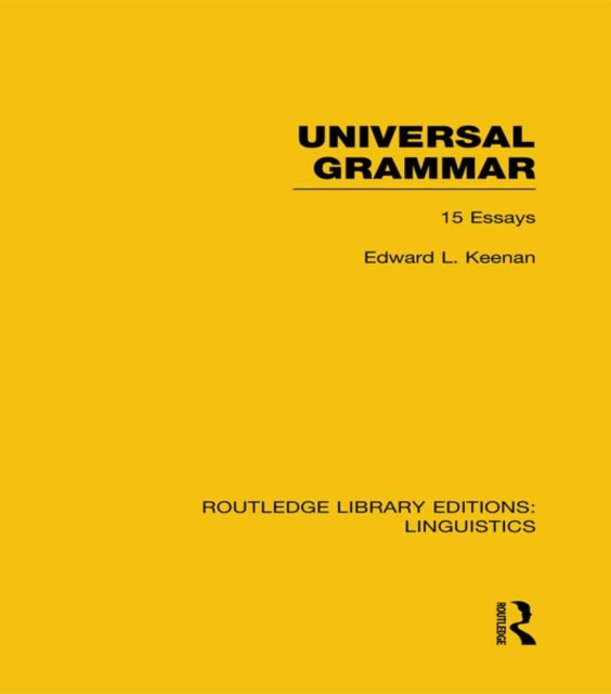 E-kniha Universal Grammar (RLE Linguistics A: General Linguistics) Edward L. Keenan